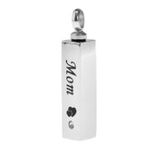 Maxbell Stainless Steel Cube Urn Memorial Ash Keepsake Cremation Pendant Mom