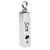 Maxbell Stainless Steel Cube Urn Memorial Ash Keepsake Cremation Pendant Son