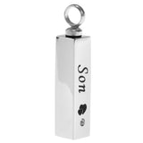 Maxbell Stainless Steel Cube Urn Memorial Ash Keepsake Cremation Pendant Son