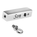 Maxbell Stainless Steel Cube Urn Memorial Ash Keepsake Cremation Pendant Son