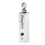 Maxbell Stainless Steel Cube Urn Memorial Ash Keepsake Cremation Pendant Daughter