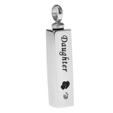 Maxbell Stainless Steel Cube Urn Memorial Ash Keepsake Cremation Pendant Daughter