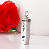 Maxbell Stainless Steel Cube Urn Memorial Ash Keepsake Cremation Pendant Daughter