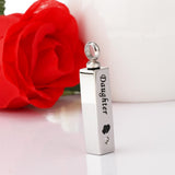 Maxbell Stainless Steel Cube Urn Memorial Ash Keepsake Cremation Pendant Daughter