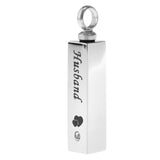 Maxbell Stainless Steel Cube Urn Memorial Ash Keepsake Cremation Pendant Husband