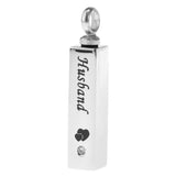 Maxbell Stainless Steel Cube Urn Memorial Ash Keepsake Cremation Pendant Husband
