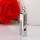 Maxbell Stainless Steel Cube Urn Memorial Ash Keepsake Cremation Pendant Husband