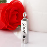 Maxbell Stainless Steel Cube Urn Memorial Ash Keepsake Cremation Pendant Sister
