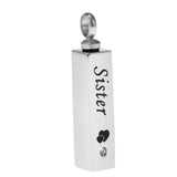Maxbell Stainless Steel Cube Urn Memorial Ash Keepsake Cremation Pendant Sister