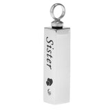 Maxbell Stainless Steel Cube Urn Memorial Ash Keepsake Cremation Pendant Sister