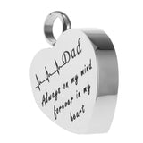 Maxbell Stainless Steel Heartbeat ECG Cremation Urn Memorial Pendant Dad