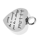 Maxbell Stainless Steel Heartbeat ECG Cremation Urn Memorial Pendant Dad
