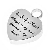 Maxbell Stainless Steel Heartbeat ECG Cremation Urn Memorial Pendant Mom