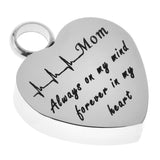 Maxbell Stainless Steel Heartbeat ECG Cremation Urn Memorial Pendant Mom