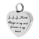 Maxbell Stainless Steel Heartbeat ECG Cremation Urn Memorial Pendant Mom