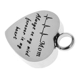 Maxbell Stainless Steel Heartbeat ECG Cremation Urn Memorial Pendant Mom