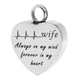 Maxbell Stainless Steel Heartbeat ECG Cremation Urn Memorial Pendant Wife