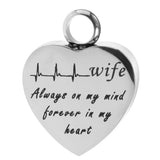 Maxbell Stainless Steel Heartbeat ECG Cremation Urn Memorial Pendant Wife