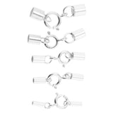 Maxbell 925 Sterling Silver Tube Kumihimo  Clasp Ends Jewelry DIY Findings 1mm