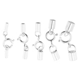 Maxbell 925 Sterling Silver Tube Kumihimo  Clasp Ends Jewelry DIY Findings 1mm