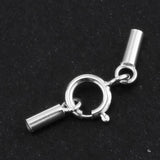 Maxbell 925 Sterling Silver Tube Kumihimo  Clasp Ends Jewelry DIY Findings 1mm