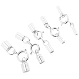 Maxbell 925 Sterling Silver Tube Kumihimo  Clasp Ends Jewelry DIY Findings 1mm