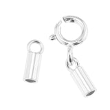 Maxbell 925 Sterling Silver Tube Kumihimo  Clasp Ends Jewelry DIY Findings 1.5mm