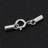 Maxbell 925 Sterling Silver Tube Kumihimo  Clasp Ends Jewelry DIY Findings 1.5mm