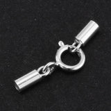 Maxbell 925 Sterling Silver Tube Kumihimo  Clasp Ends Jewelry DIY Findings 1.5mm