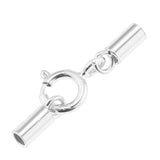 Maxbell 925 Sterling Silver Tube Kumihimo  Clasp Ends Jewelry DIY Findings 1.5mm