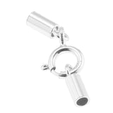 Maxbell 925 Sterling Silver Tube Kumihimo  Clasp Ends Jewelry DIY Findings 1.5mm