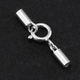 Maxbell 925 Sterling Silver Tube Kumihimo  Clasp Ends Jewelry DIY Findings 1.5mm