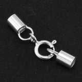 Maxbell 925 Sterling Silver Tube Kumihimo  Clasp Ends Jewelry DIY Findings 2.5mm