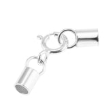 Maxbell 925 Sterling Silver Tube Kumihimo  Clasp Ends Jewelry DIY Findings 2.5mm