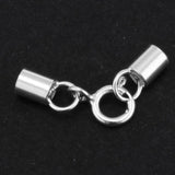 Maxbell 925 Sterling Silver Tube Kumihimo  Clasp Ends Jewelry DIY Findings 2.5mm