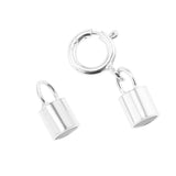 Maxbell 925 Sterling Silver Tube Kumihimo  Clasp Ends Jewelry DIY Findings 3mm