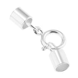 Maxbell 925 Sterling Silver Tube Kumihimo  Clasp Ends Jewelry DIY Findings 3mm