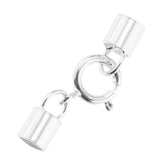 Maxbell 925 Sterling Silver Tube Kumihimo  Clasp Ends Jewelry DIY Findings 3mm