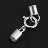 Maxbell 925 Sterling Silver Tube Kumihimo  Clasp Ends Jewelry DIY Findings 3mm