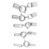 Maxbell Platinum 925 Sterling Silver Cylinder Tube Cord Clasp Ends DIY Craft 1mm