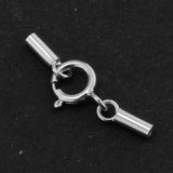 Maxbell Platinum 925 Sterling Silver Cylinder Tube Cord Clasp Ends DIY Craft 1mm