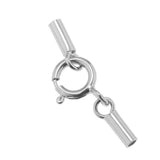 Maxbell Platinum 925 Sterling Silver Cylinder Tube Cord Clasp Ends DIY Craft 1mm