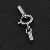 Maxbell Platinum 925 Sterling Silver Cylinder Tube Cord Clasp Ends DIY Craft 1mm