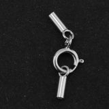 Maxbell Platinum 925 Sterling Silver Cylinder Tube Cord Clasp Ends DIY Craft 1mm