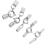 Maxbell Platinum 925 Sterling Silver Cylinder Tube Cord Clasp Ends DIY Craft 1mm