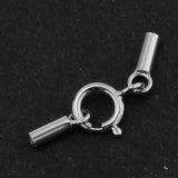 Maxbell Platinum 925 Sterling Silver Cylinder Tube Cord Clasp Ends DIY Craft 1mm