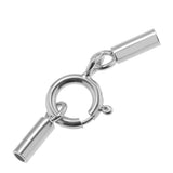 Maxbell Platinum 925 Sterling Silver Cylinder Tube Cord Clasp Ends DIY Craft 1mm