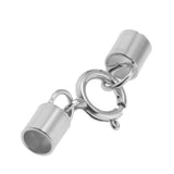 Maxbell Platinum 925 Sterling Silver Cylinder Tube Cord Clasp Ends DIY Craft 3mm