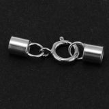 Maxbell Platinum 925 Sterling Silver Cylinder Tube Cord Clasp Ends DIY Craft 3mm