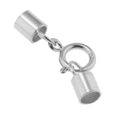 Maxbell Platinum 925 Sterling Silver Cylinder Tube Cord Clasp Ends DIY Craft 3mm